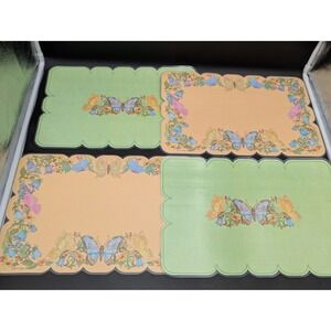 VTG 1978 NIP Greenbrier Studios Set of 4 Reversible Plastic Placemats Boho
